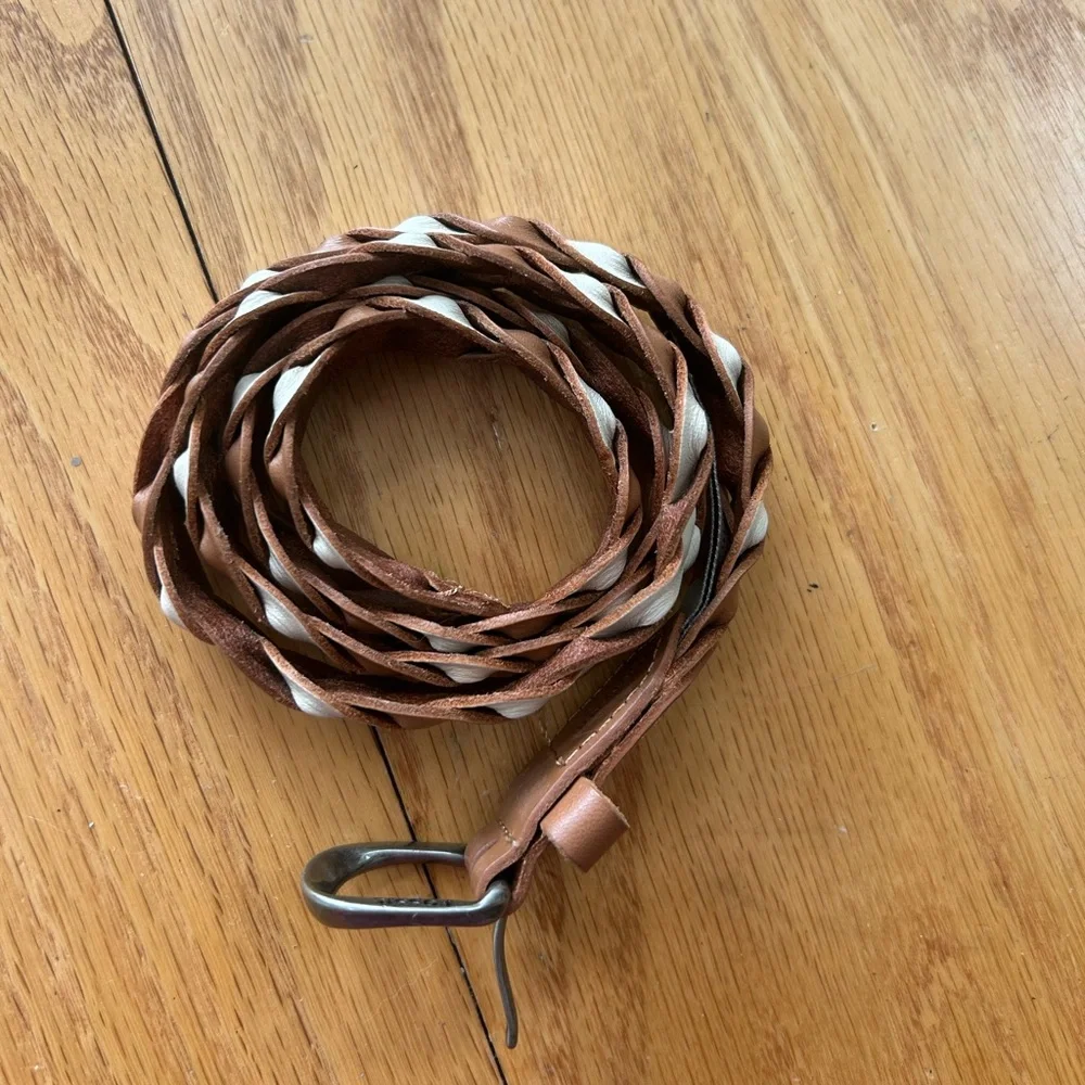 Fossil Women's Braided Leather belt Two Tone Brown Size‎ Small